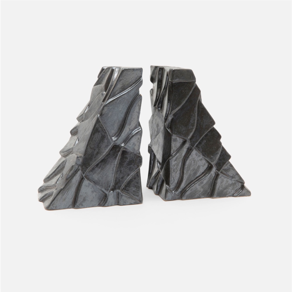 queswell:black lava bookends | interior design accessories accents | Charleston Interior Designer