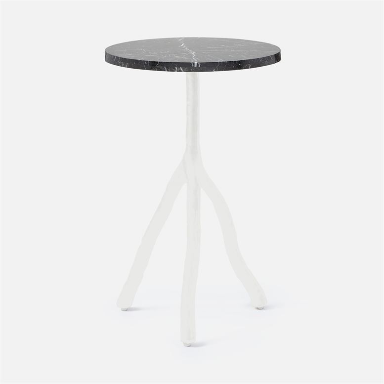 branch tripod table - black marble:matte white | interior design furniture | Charleston Interior Designer