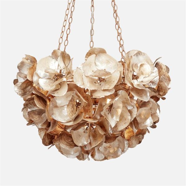flowering oyster shell chandelier | interior design lighting | Charleston Interior Designer