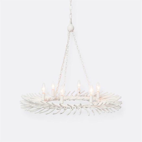 gesso spike ring chandelier | interior design lighting | Charleston Interior Designer
