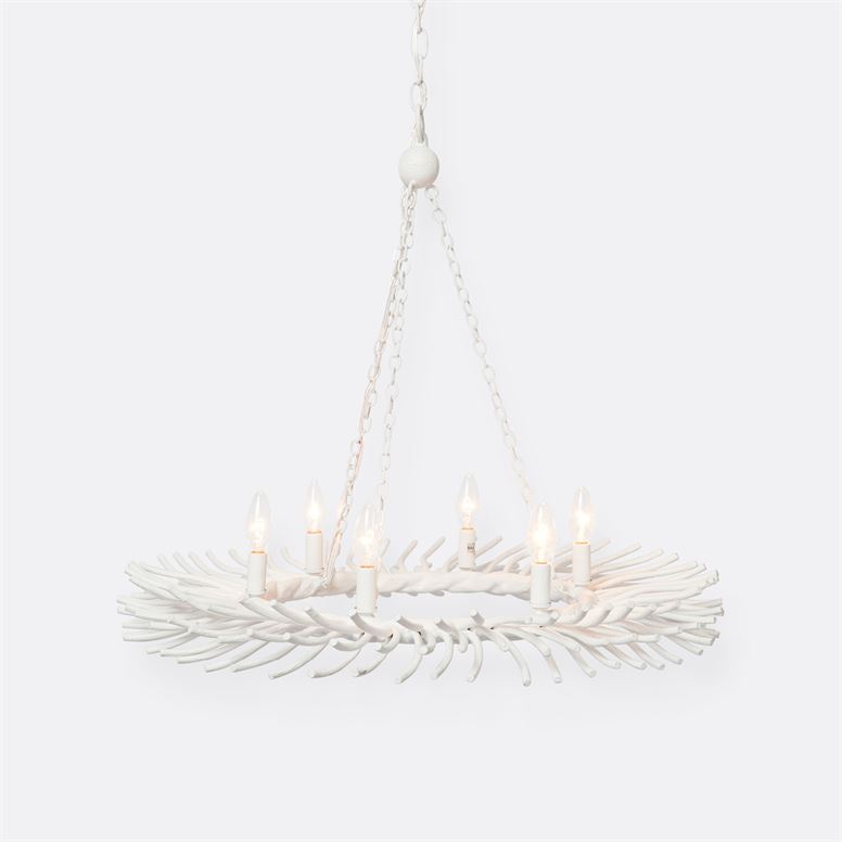 gesso spike ring chandelier | interior design lighting | Charleston Interior Designer