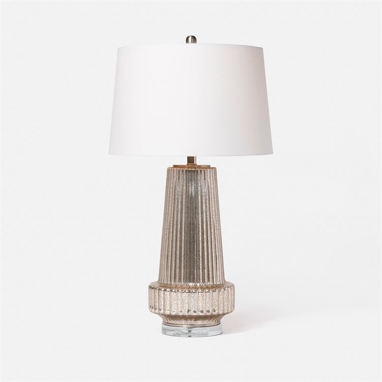 ridged mercury glass lamp | interior design lighting | Charleston Interior Designer