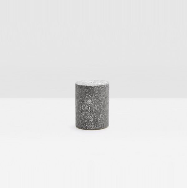 Manchester Narrow Canister, Cool Gray (faux shagreen) | interior design accessories accents | Charleston Interior Designer