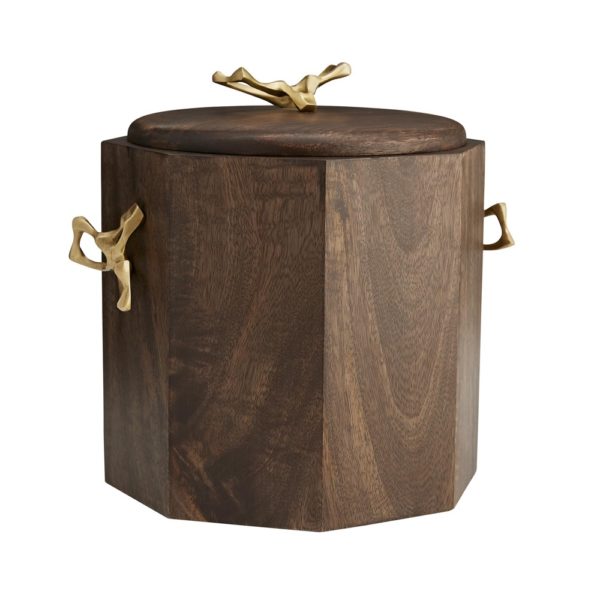 wooden ice bucket sq | interior design accessories accents | Charleston Interior Designer