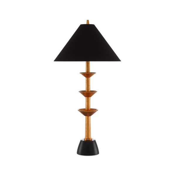 gold leaf stem lamp, off | interior design lighting | Charleston Interior Designer