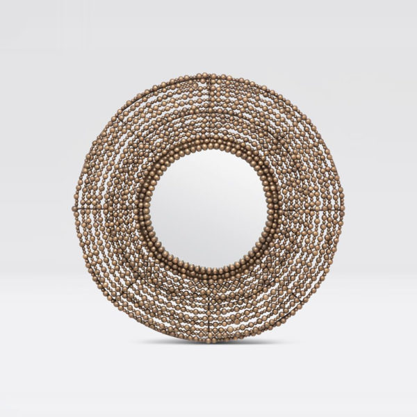 bronze beaded ring mirror | interior design mirrors | Charleston Interior Designer