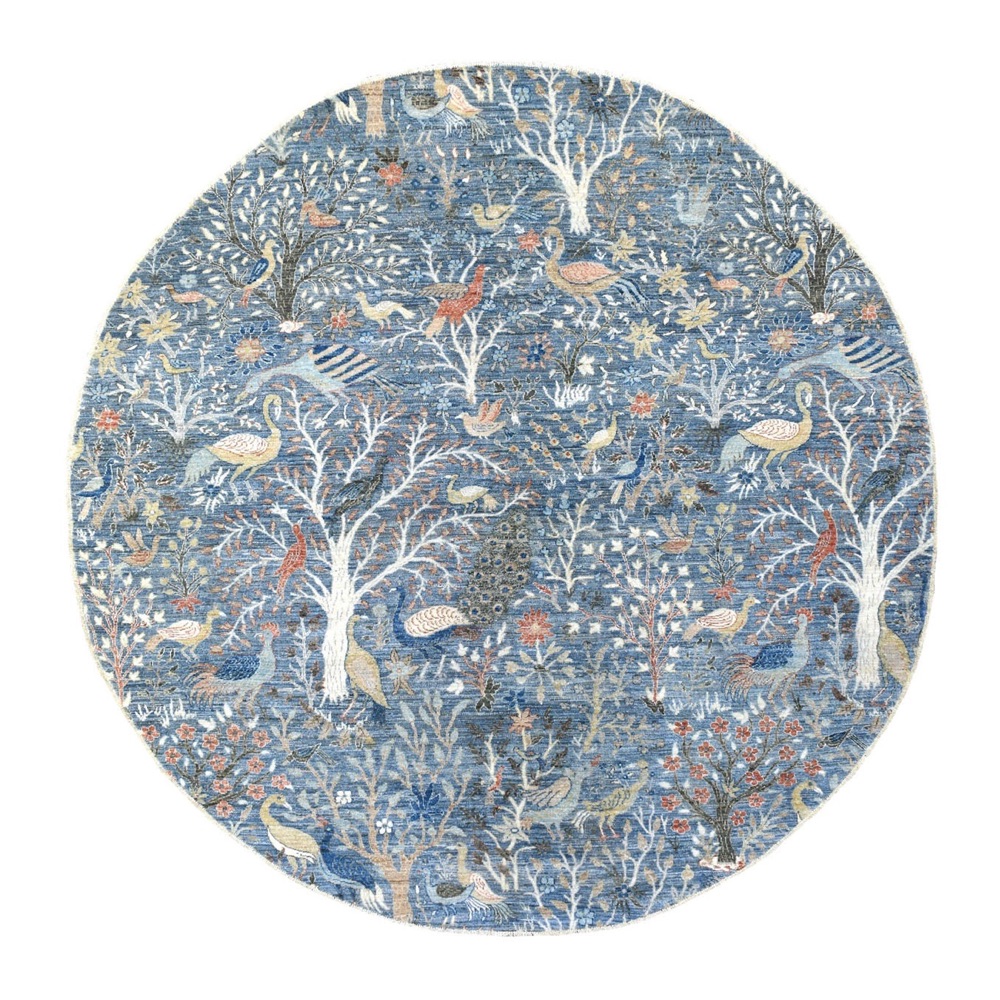 Tree of Life with Birds, 8x8 | interior design rug | Charleston Interior Designer