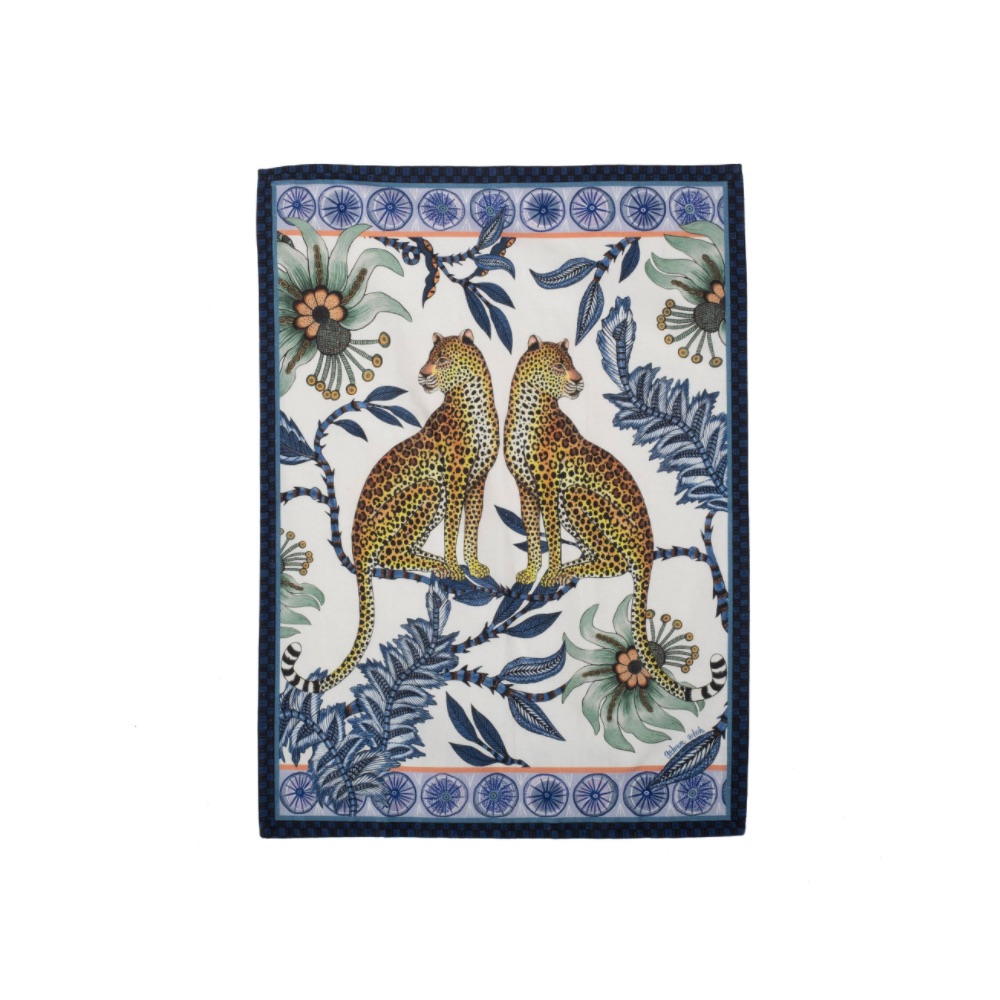 lovebirds leopard tea towel | interior design accessories accents | Charleston Interior Designer