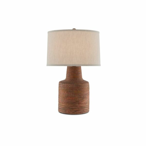 carved rust stack lamp, off | interior design lighting | Charleston Interior Designer