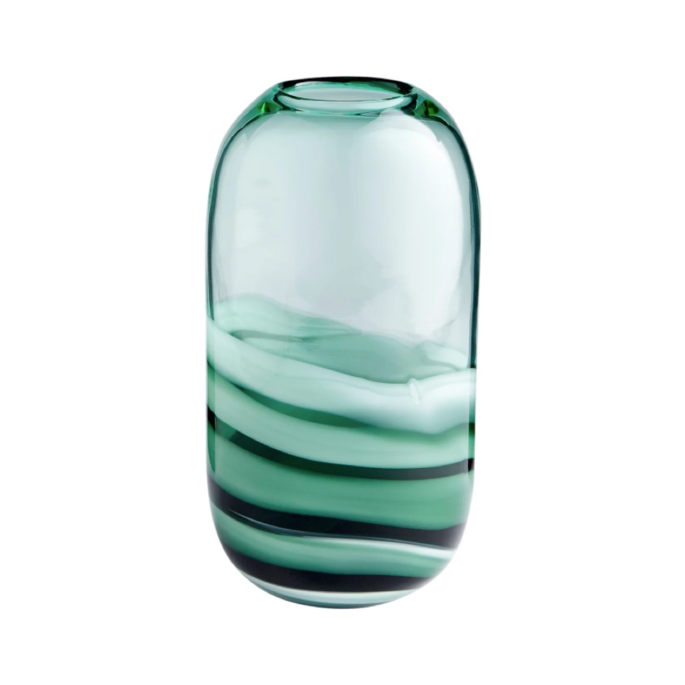 recycled glass waves vase | interior design accessories accents | Charleston Interior Designer