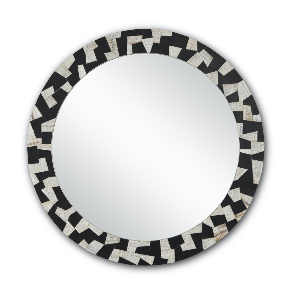chiseled buffalo horn mirror black white | interior design mirrors | Charleston Interior Designer