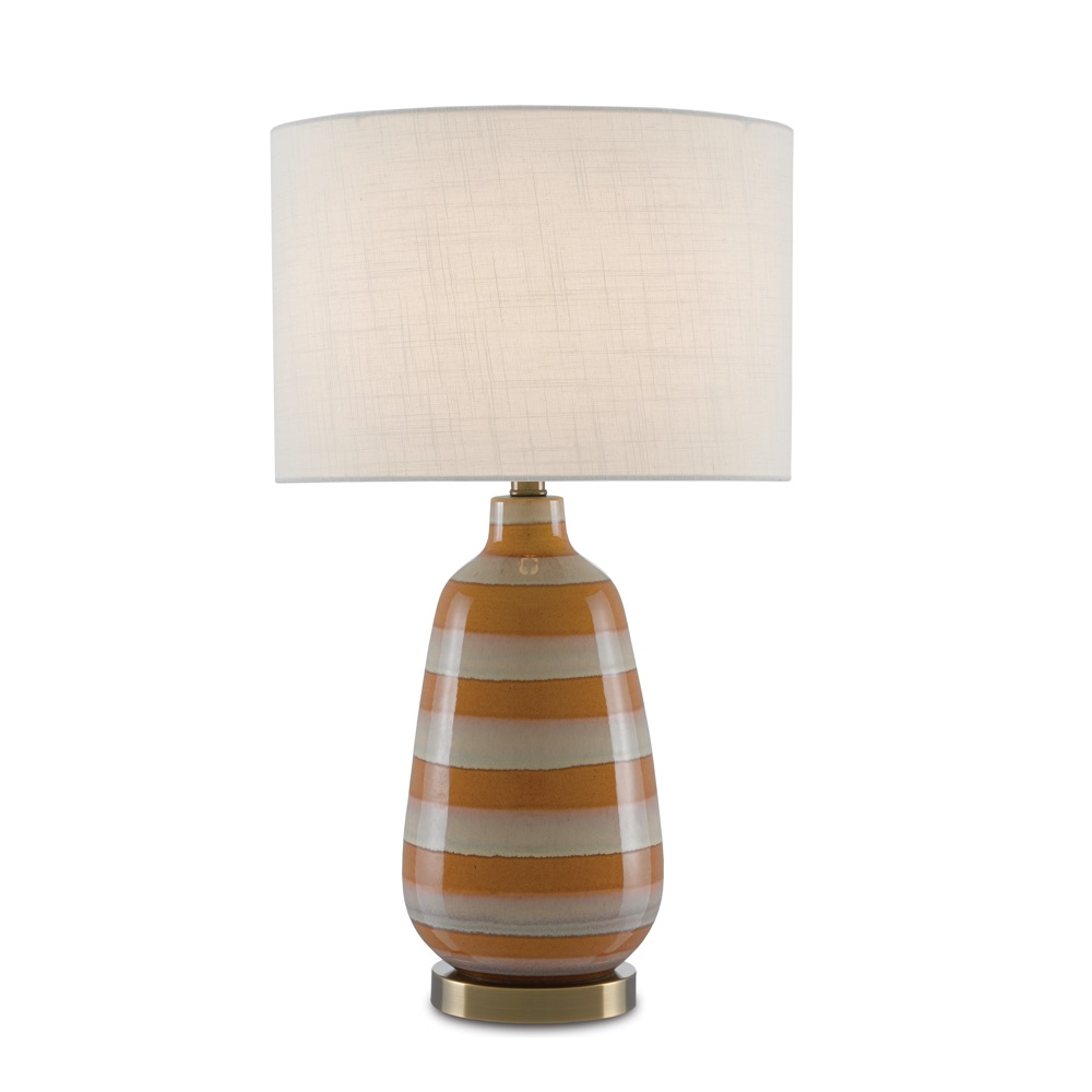 orange sand striped lamp | interior design lighting | Charleston Interior Designer