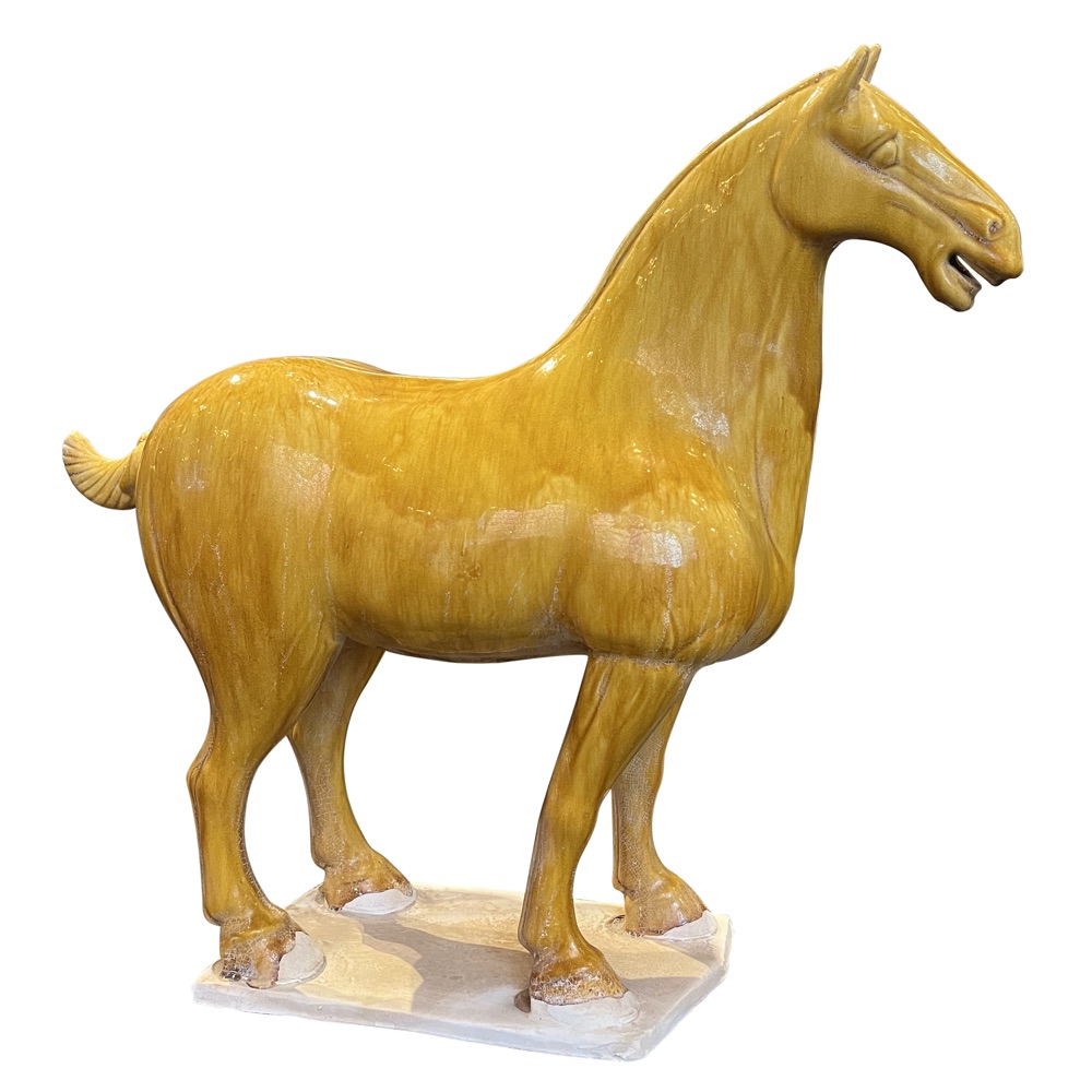 tang dynasty horse persimmon large| interior design accessories accents | Charleston Interior Designer